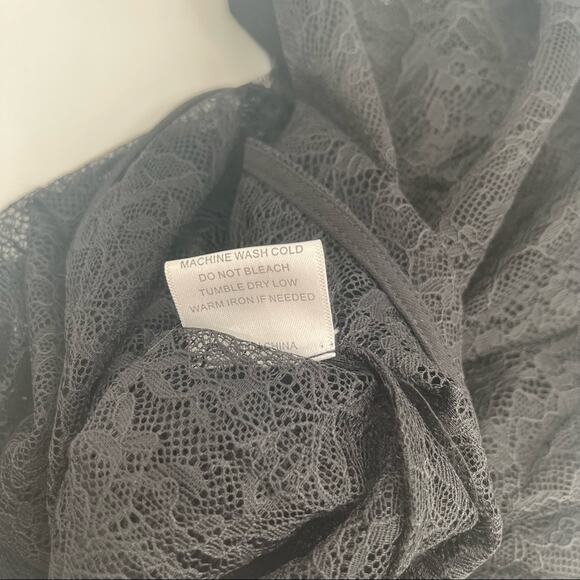 EQUIPMENT Black Lace Button Down Blouse Sexy Lolita Cocktail Sheer SZ Small NWT - Picture 10 of 14